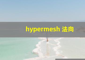 hypermesh 法向